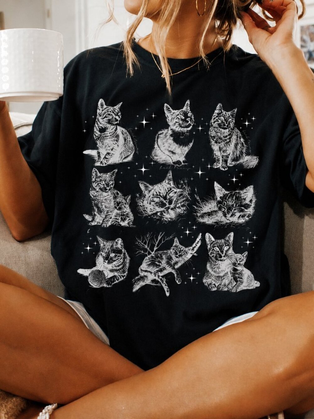 Y2K Kitten Graphic Tee, Vintage 90s Cat Feminist Meme Shirt